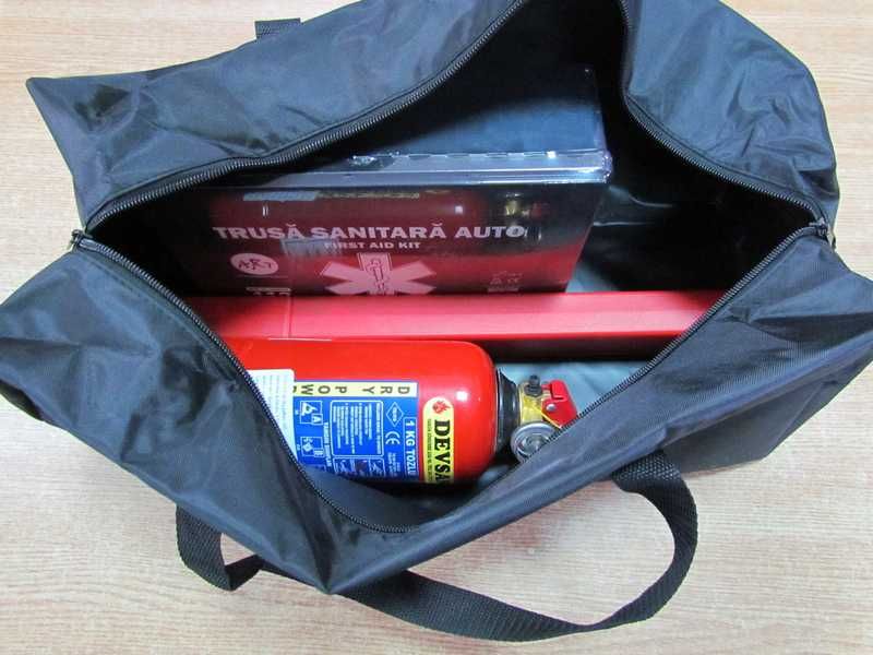 Kit siguranta auto rutiera Trusa Medicala,2x Triunghiuri,Stingator