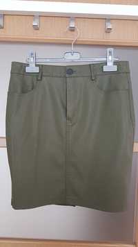 Fusta din piele ecologica, culoare olive