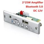 МП 3 плеър 2*25W, DC 6V-12V,за вграждане с Bluetooth 5.0,Sd/USB/Fm/AUX