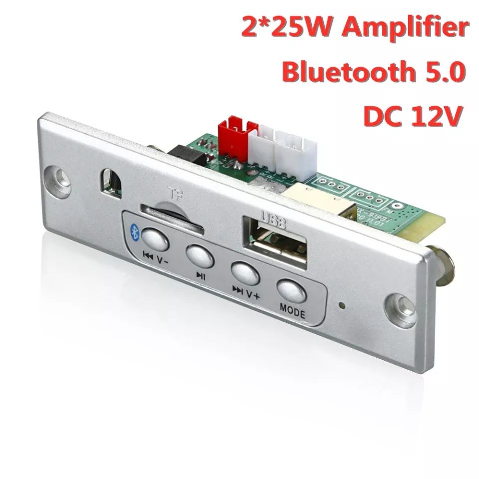 МП 3 плеър 2*25W, DC 6V-12V,за вграждане с Bluetooth 5.0,Sd/USB/Fm/AUX