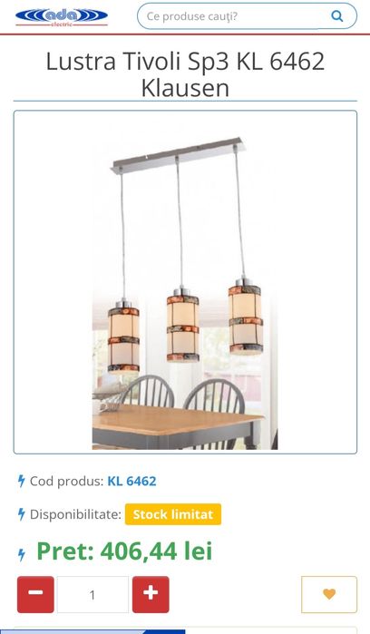 Lustră cu 4 becuri + pendul 3 becuri metal+sticlă+aplică sticlă .