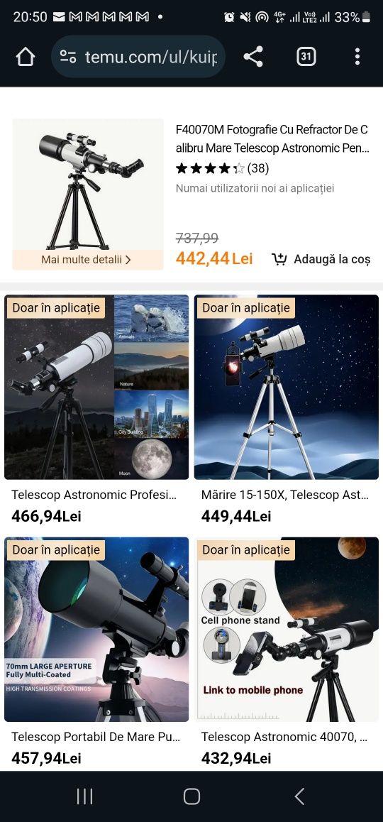 Telescop Astronomic F40070M (produs nou)