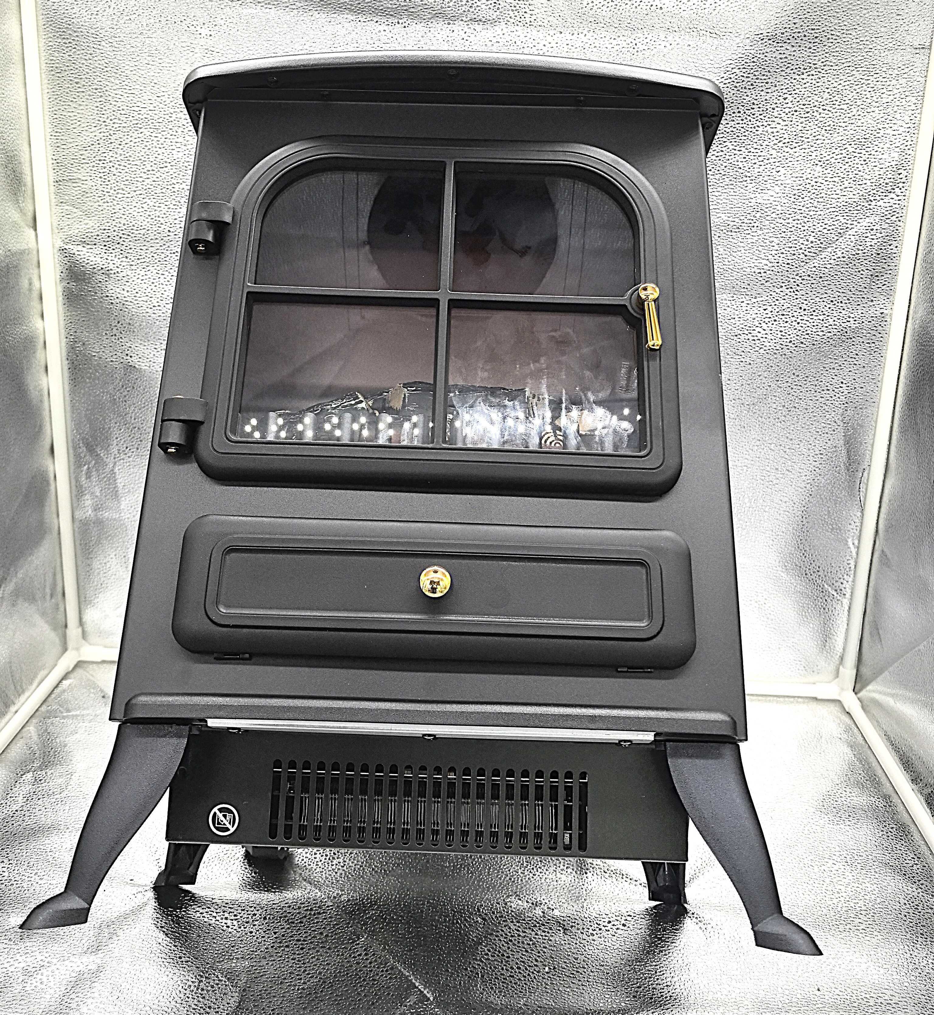 Semineu electric 1850W, design rustic, ideal pentru 30 mp!