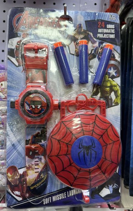 Часовник на Спайдърмен с изстрелвачка със стрели Spiderman