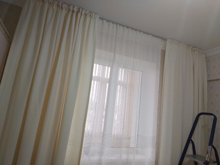 Шторы молочного цвета 6 метров