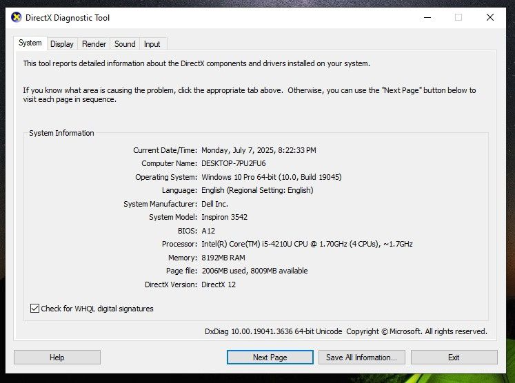 Laptop Dell  Inspiron 15