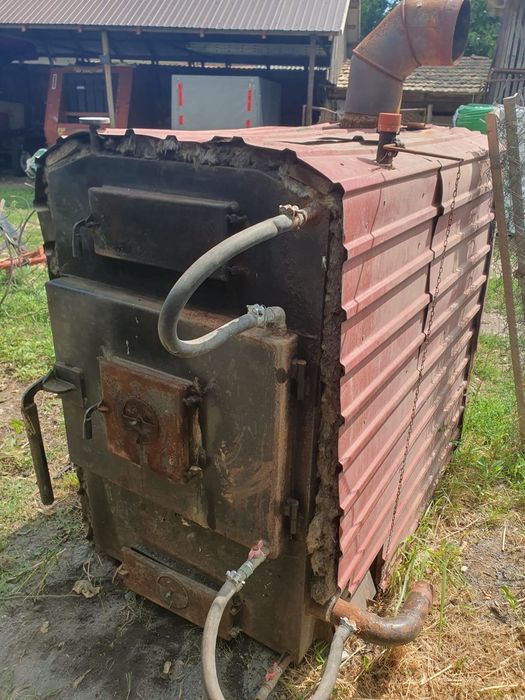 Cazan de tablă  cu lemne si baloți