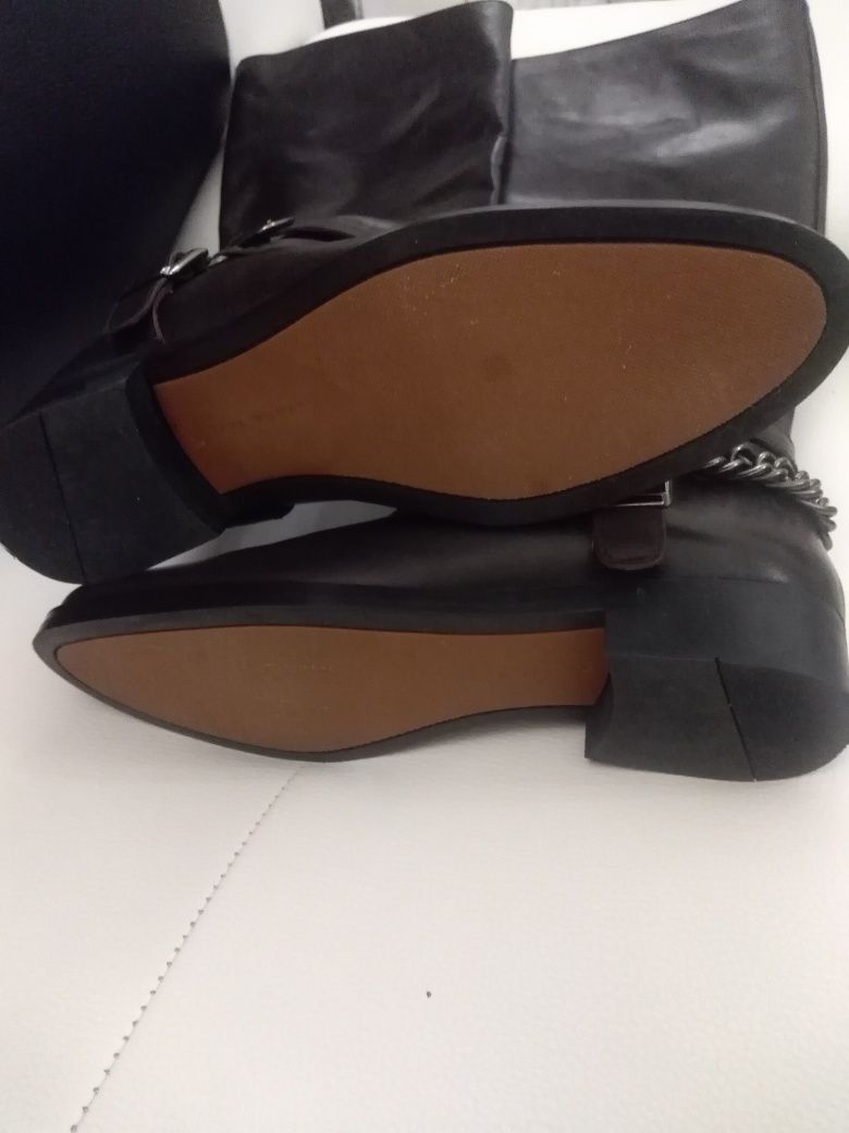 Дамски кожени ботуши ZARA