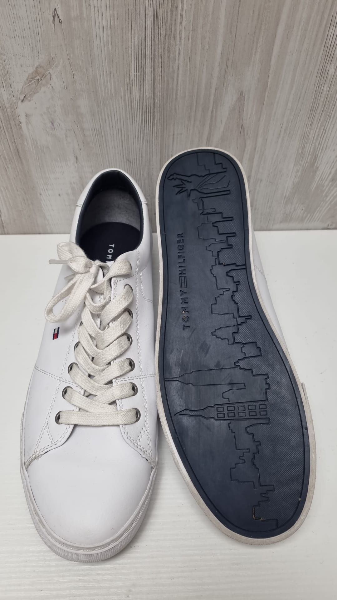 Tommy Hilfiger Essential Leather Lace-Up Trainers  White marime 45