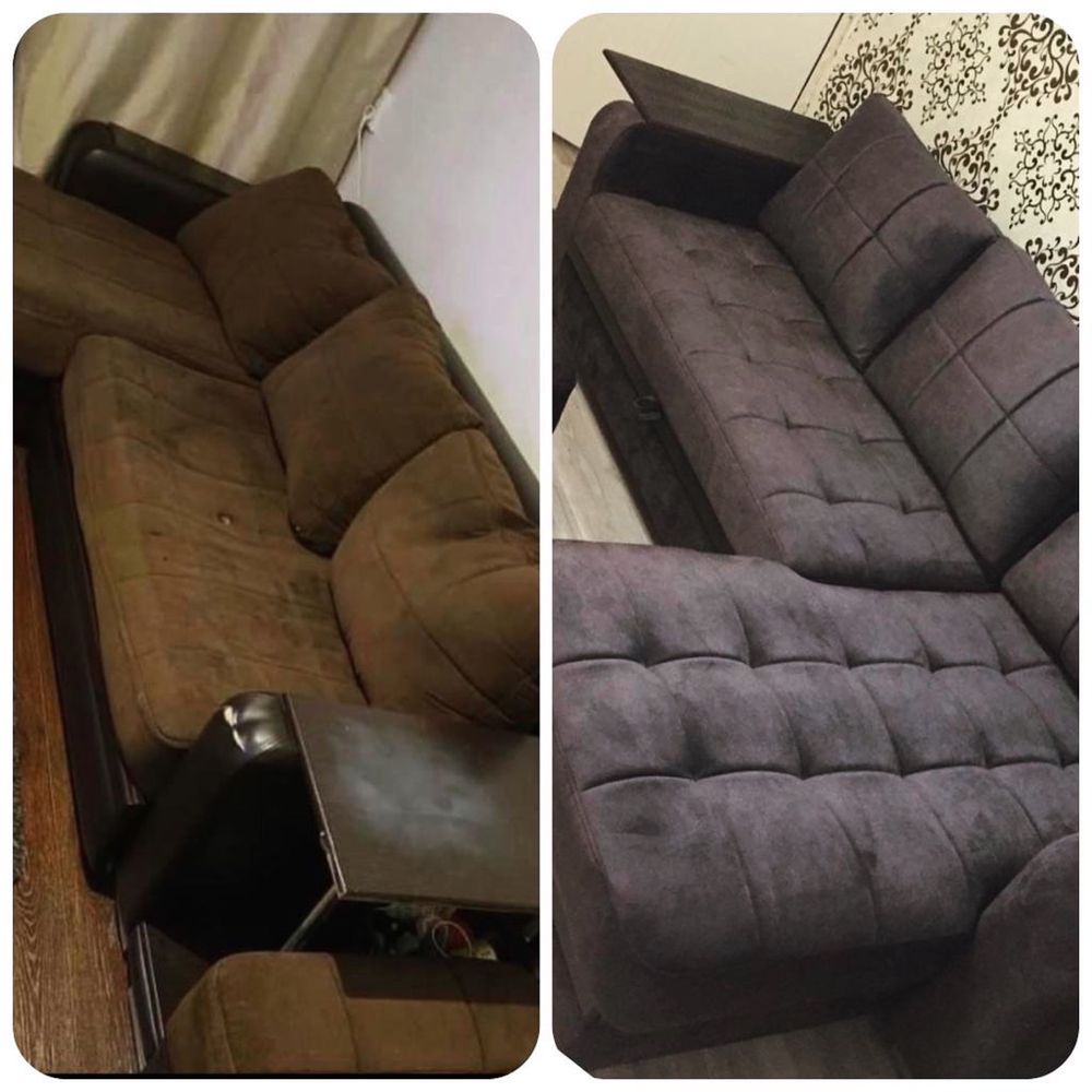 Перетяжка и реставрация мягкой мебели (диван, кровать, кресло, пуфик)