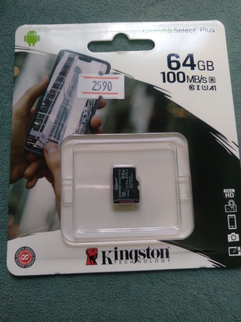 Продам микро карту Kingston 64Gb.Новый на гарантий