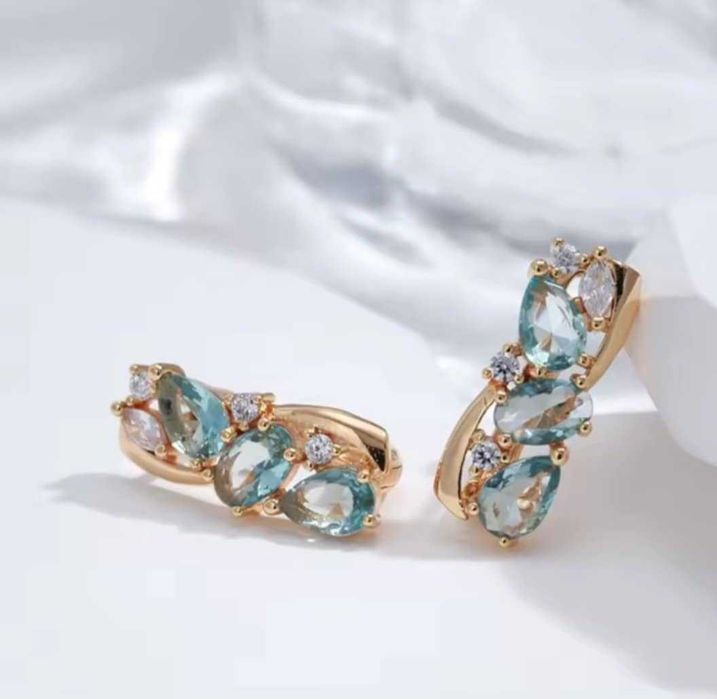 GP103, cercei placati aur 14k,noi/marcati,incuietoare sigura, zirconiu