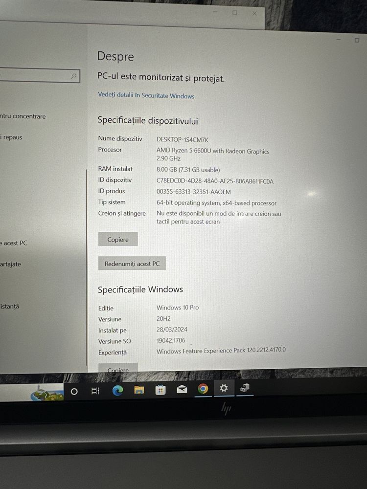 Laptop HP EliteBook 865 G9 AMD Ryzen 5 6600U *Garantie 2ani