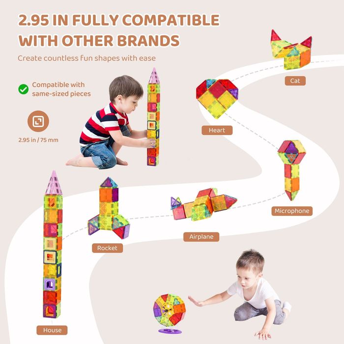NOI - Joc Set Inteligent de Constructie 121 Piese Magnetice Creativ Ed