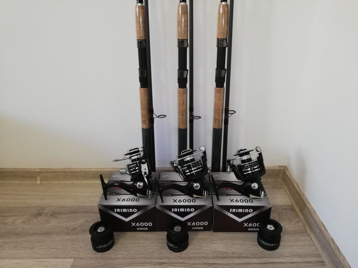 SET 3 Lansete ACTIVE Robinhan 3.0m + 3 Mulinete SAIMINO X 6000