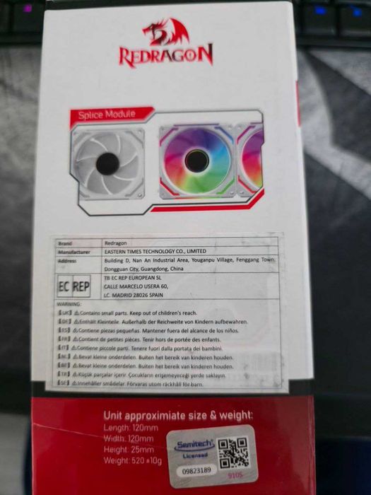 Coolere Redragon GC-F012W-R – set 3x 120mm ARGB Reversed, White