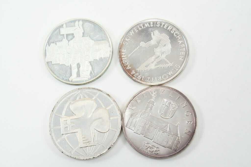 4 medalii vechi din argint