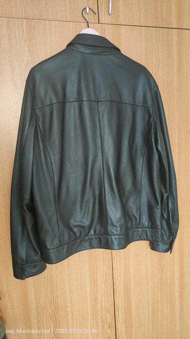 Jachetă din piele, bărbați Massimo Dutti, marim.L (Super Ofertă).