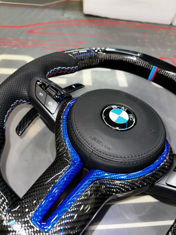 Volan BMW M CARBON / LED / Vibratii / Incalzire / DISTRONIC! SERIA F/E