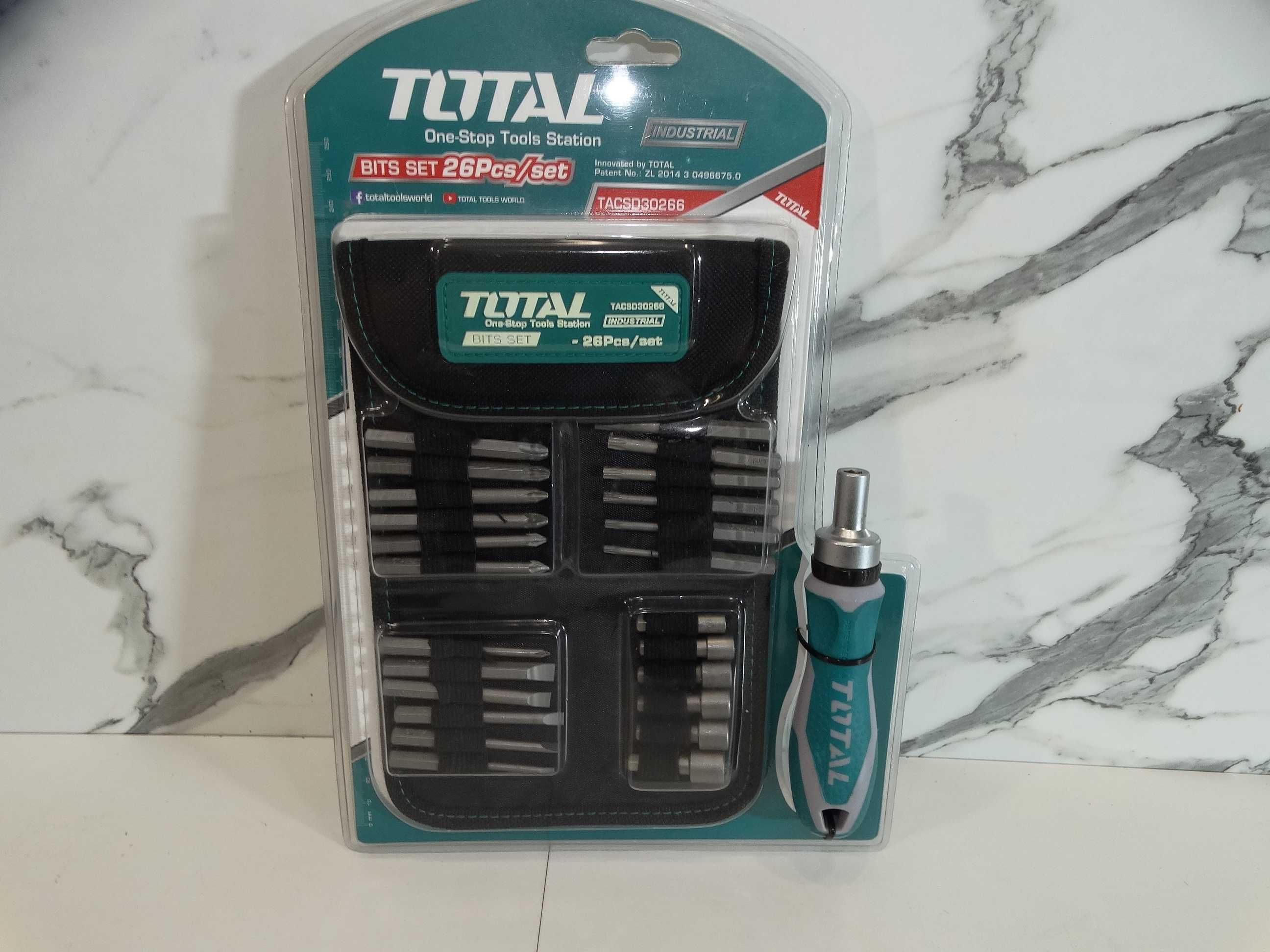 TOTAL TACSD 30266 - Отвертка с тресчотка и битове, 26 части