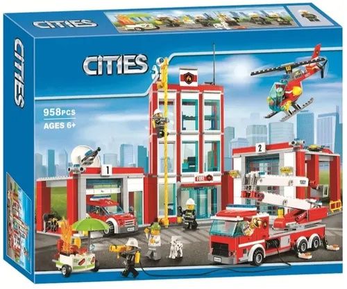 Конструктор Сити Пожарная часть 10831, 958 дет.