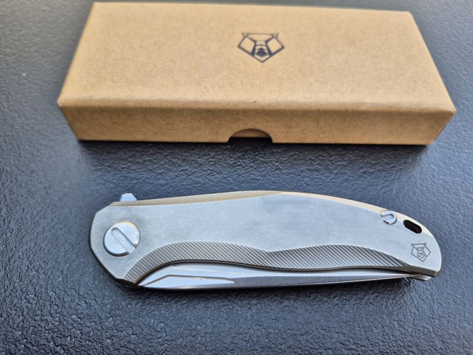 Сгъваем нож SHIROGOROV модел 2025г,стомана М390,титаниева дръжка,SH203