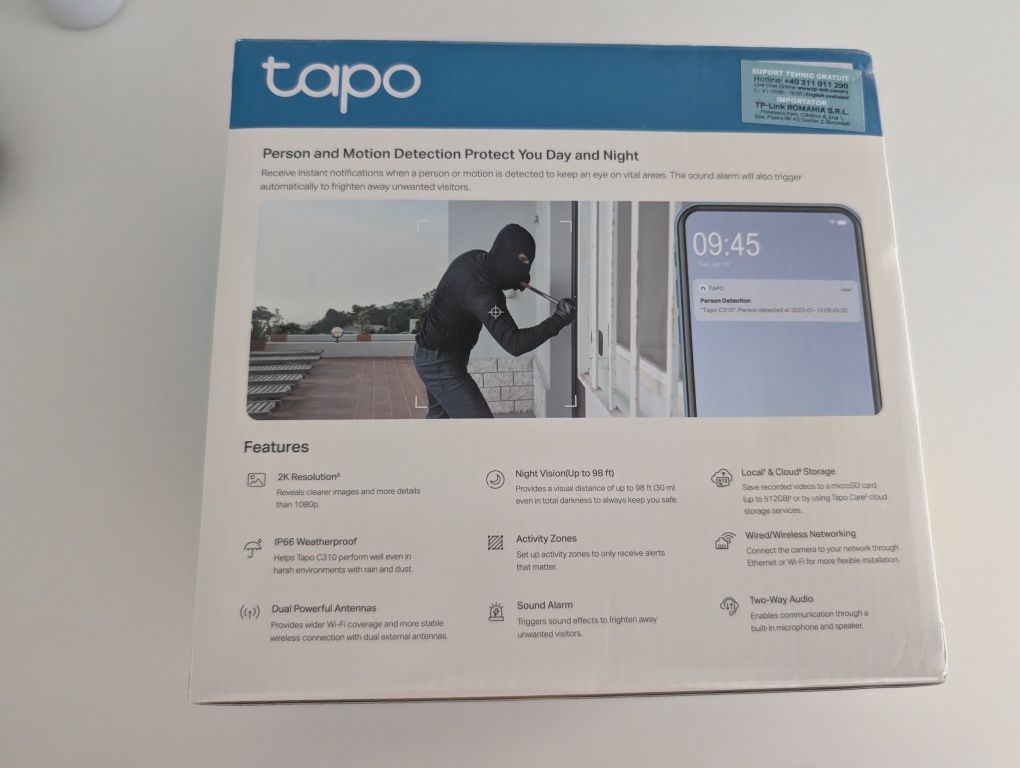 Cameră de securitate Wi-Fi de exterior Tapo C310 de la TP-Link