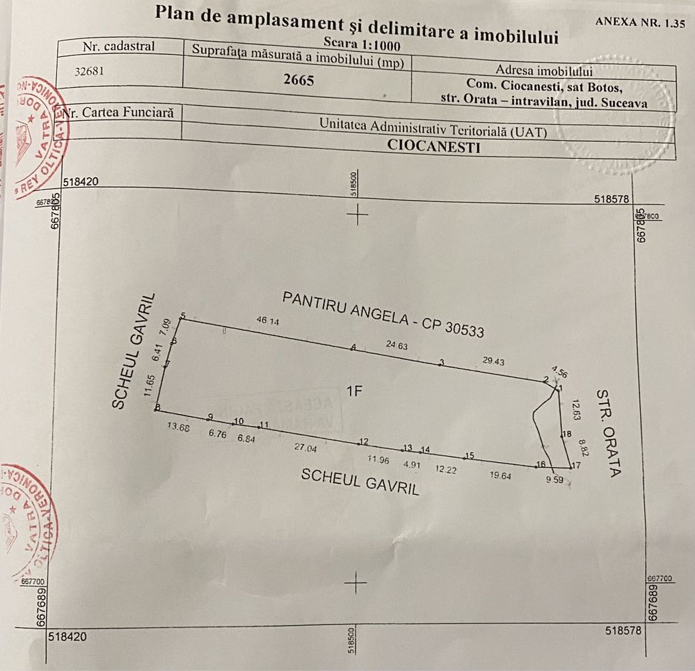 Teren Intravilan 2665mp Com. Ciocanest, sat Botoș