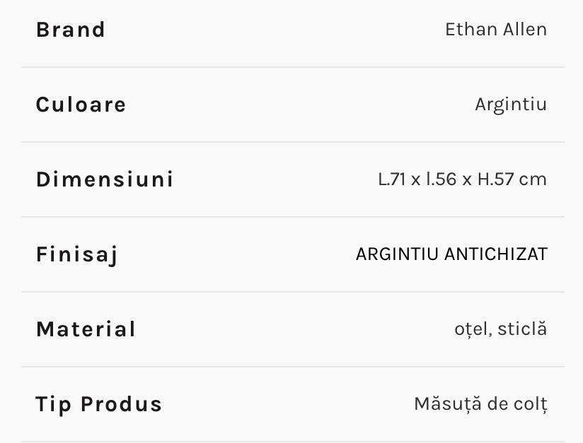 Măsuta colț Ethan Allen stare foarte bună.