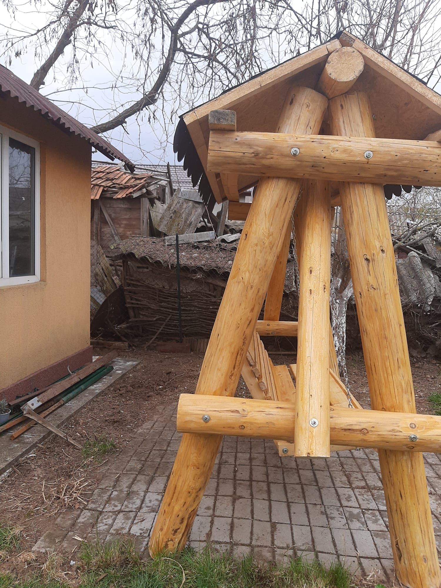 Leagan gradina rustic lemn/balansoar lemn