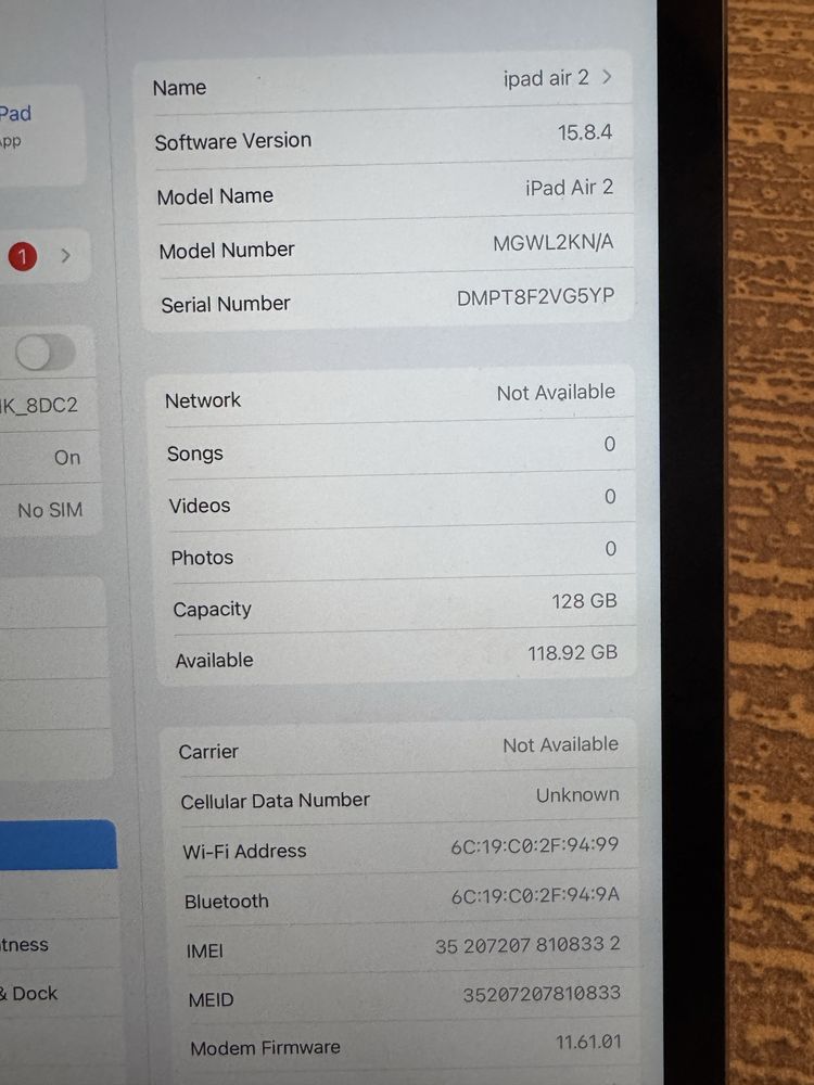 Ipad air 2 de 128 gb cu cartela