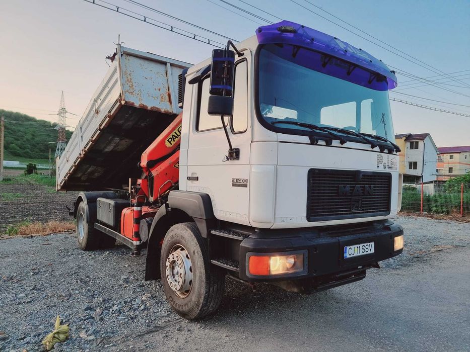 MAN Silent 19.403 bascula  19 tone macara Palfinger PK11001 A