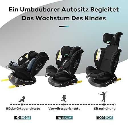 Scaun auto pentru copii LETTAS I-Size rotativ la 360°