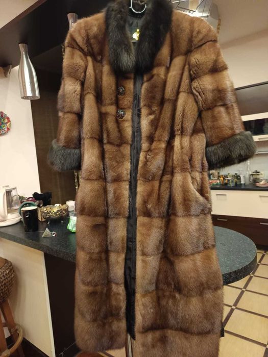 Норковая Шуба, воротник соболь