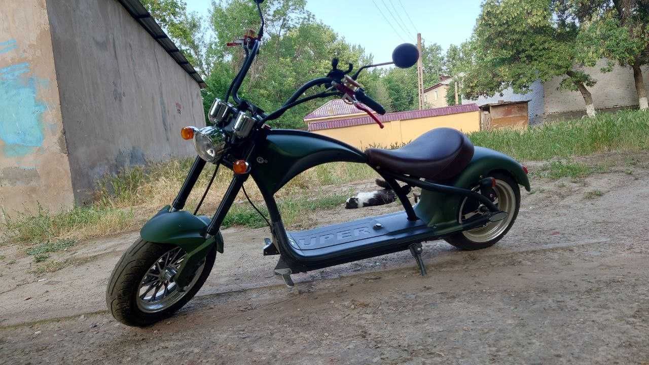 Электроскутер Citycoco Harley Chopper  (зеленый)