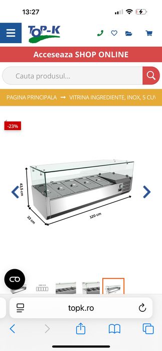 Vand vitrina ingrediente FIMAR, inox, 5 cuve (neincluse)