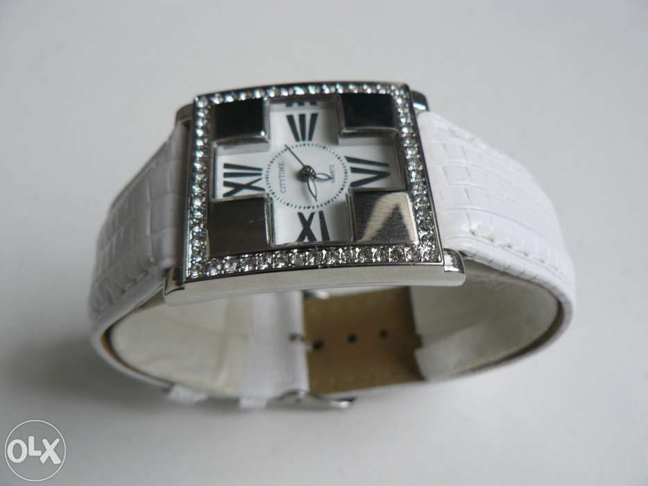 CEAS DAMA "CITY TIME" Cu Strasuri,Mecanism Quartz,Curea Piele Eco