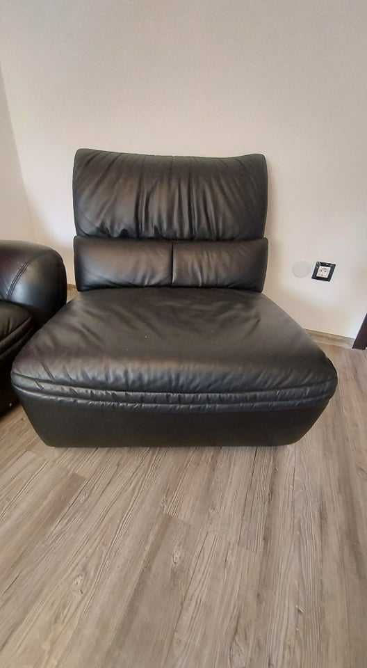 ***Ъглов диван Филипо - Естествена кожа***  Две части + кресло