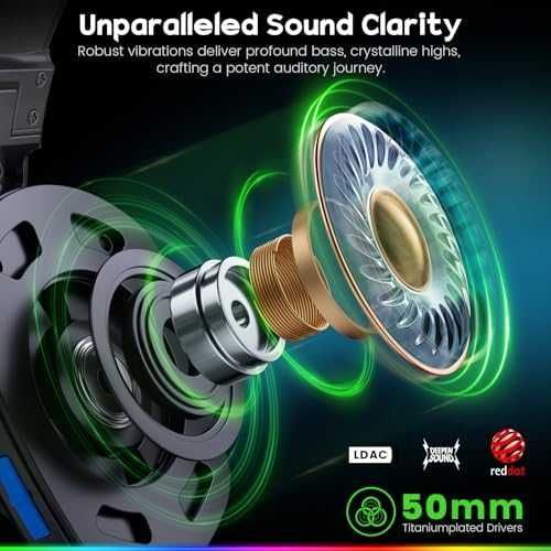 Нови Геймърски слушалки с 3D звук, RGB и 50 часа батерия за PC PS5 PS4