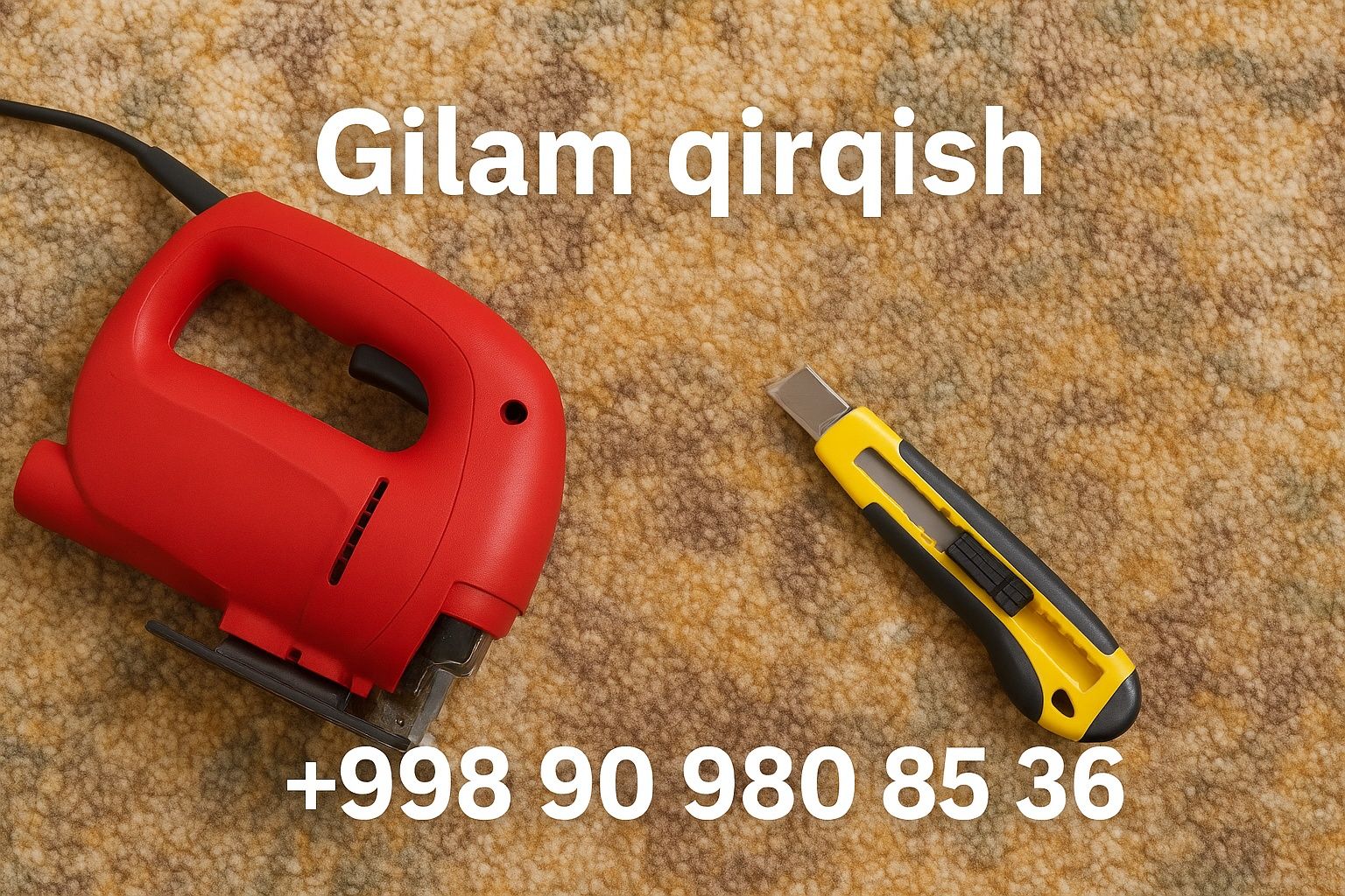 Kovrolan va gilamlarni qirqish, ulash va tikish.