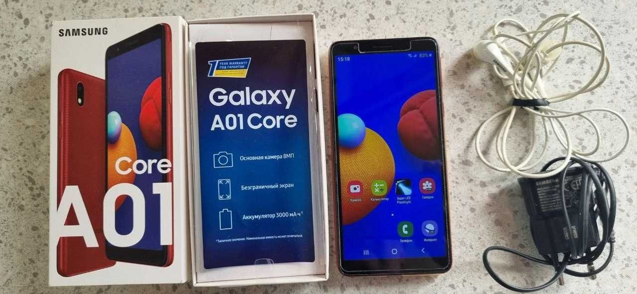 SAMSUNG A01 Core 2 Sim,16 Gb,8 Mp,коробка,документы.Срочно!