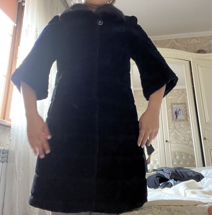 Шуба Мутон с норкой