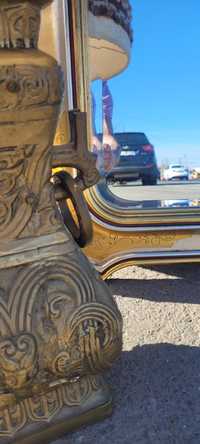 Lampa bronz și oglinda stil baroc lemn