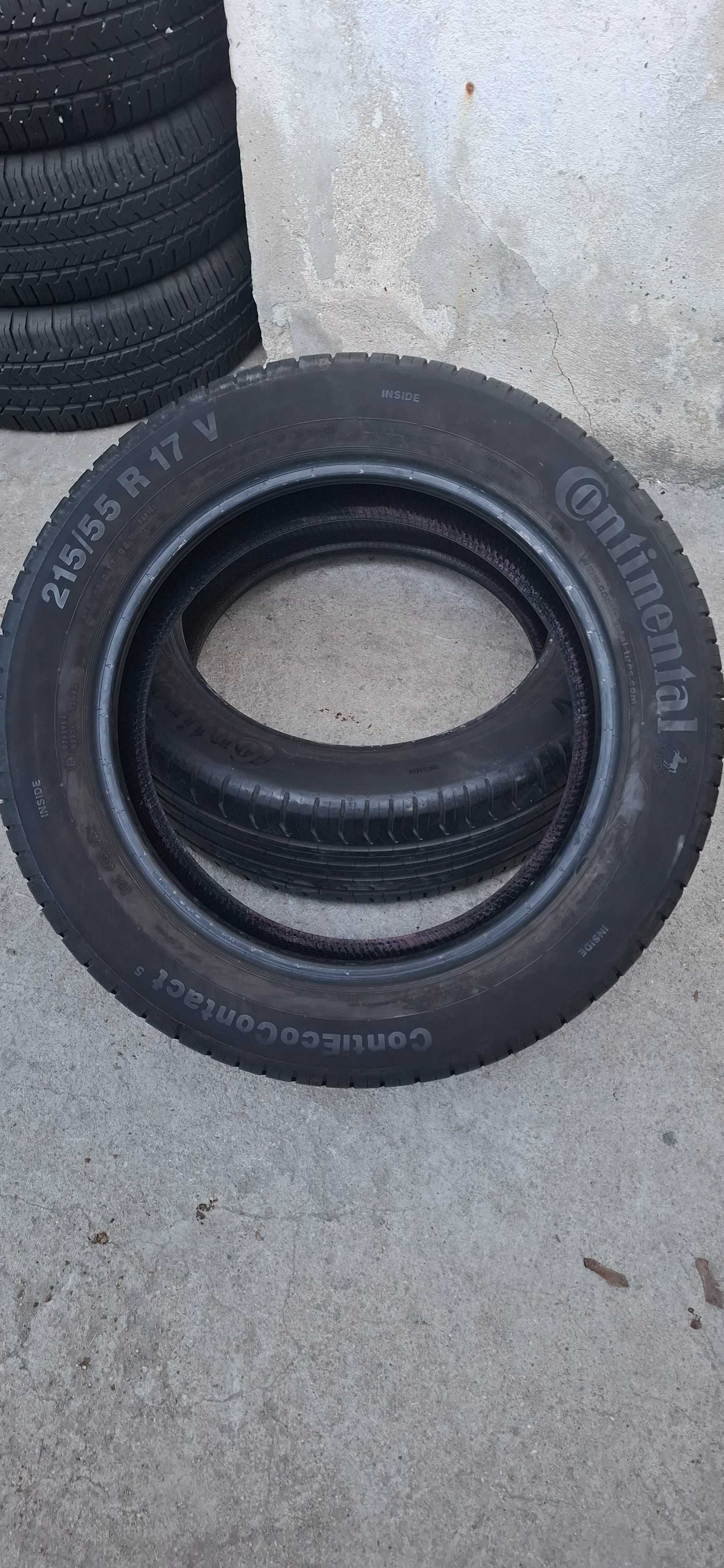 2бр. 215/55/17 Continental 6.3mm грайфер, дот 18г.