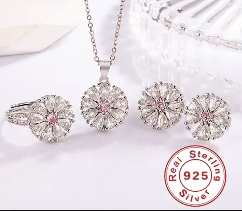 Set de bijuterii din cristale turcoaz din argint S 925