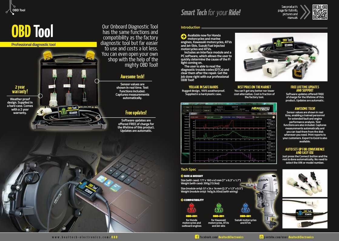 Sistem diagnoza scanner Suzuki, Honda, Kawasaki, Triumph OBD Tool