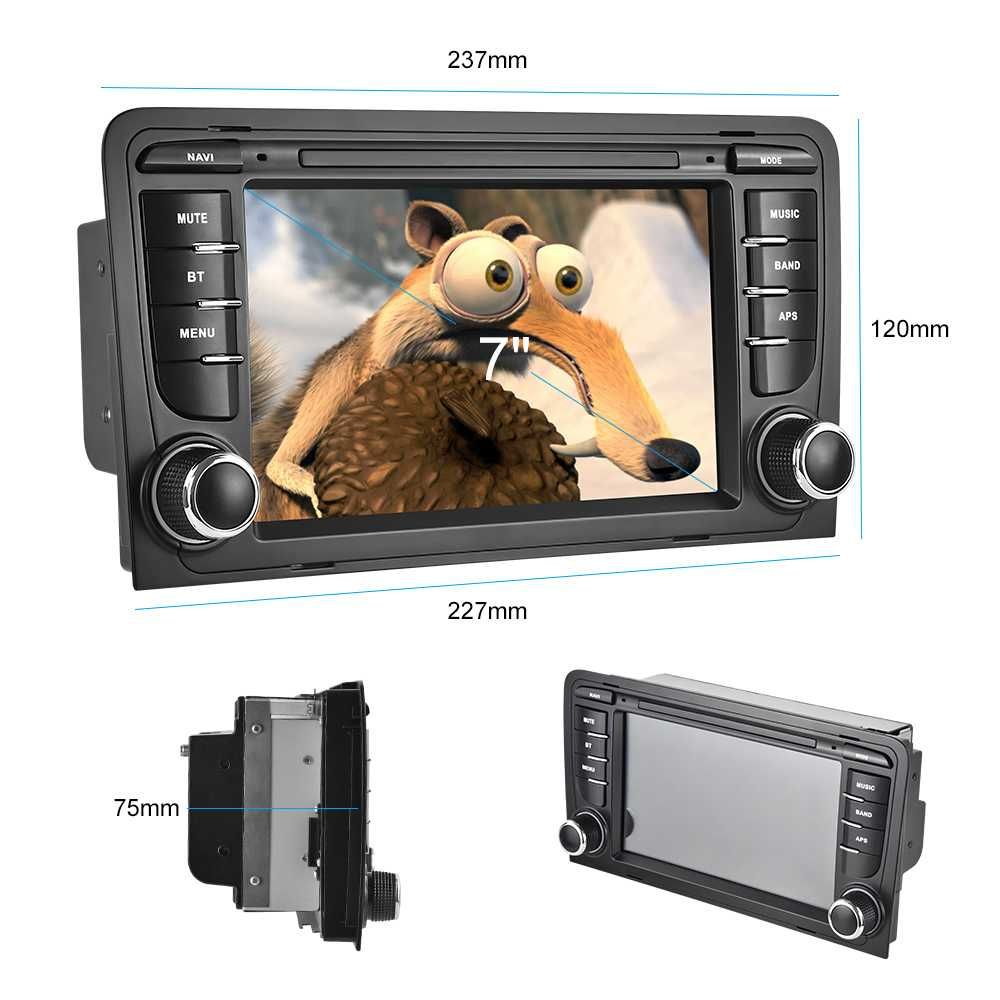 Navigatie Android Dedicata Audi A3 (2003 - 2011), 7Inch, BT, Carplay