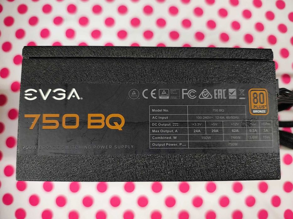 Sursa Semimodulara EVGA 750 BQ, 80+ Bronze, 750W.