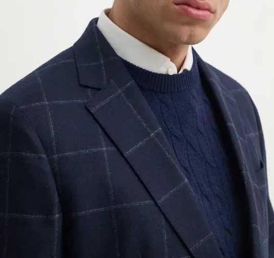 Sacou blazer 40 L slim Massimo Dutti NOU lana Finest Italian navy caro