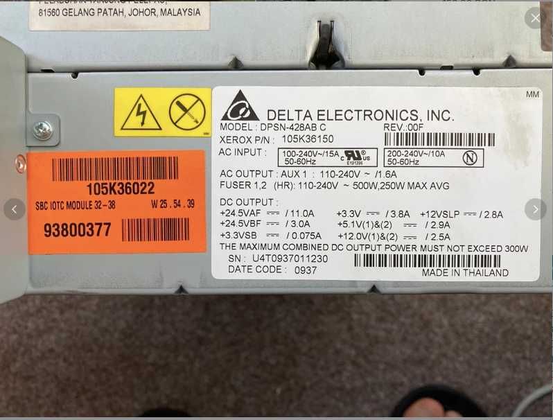 Placa alimentare + înalta tensiune + placa baza imprimanta Xerox